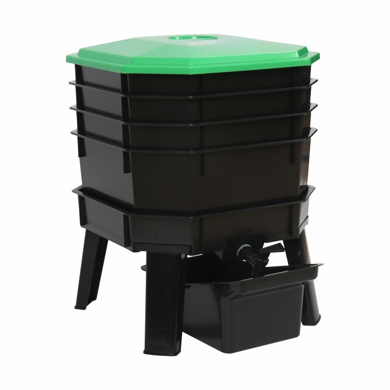 Compost Bin - Wurmkomposter für Küchenabfall-Recycling, Großer Outdoor-Vermikompostierungsbehälter für
