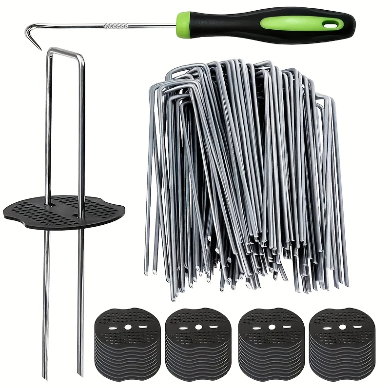 Gardening Tools Set - 101-teiliges Gartenpfähle-Set – U-förmige verzinkte Landschaftsklammern