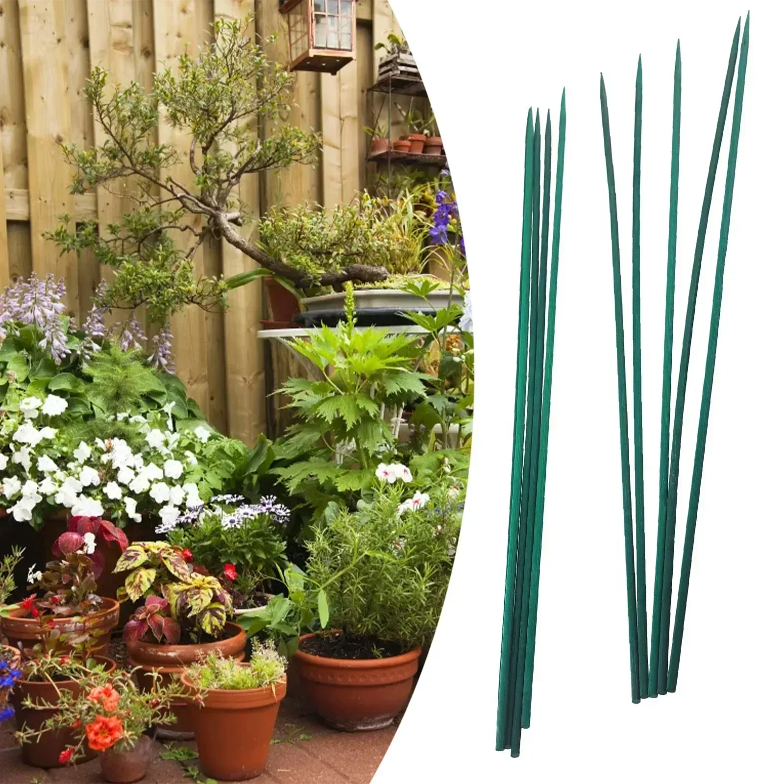 Gardening Tools Green - 10 Stück 40 cm Pflanzenpfahl-Set, Holzstab,