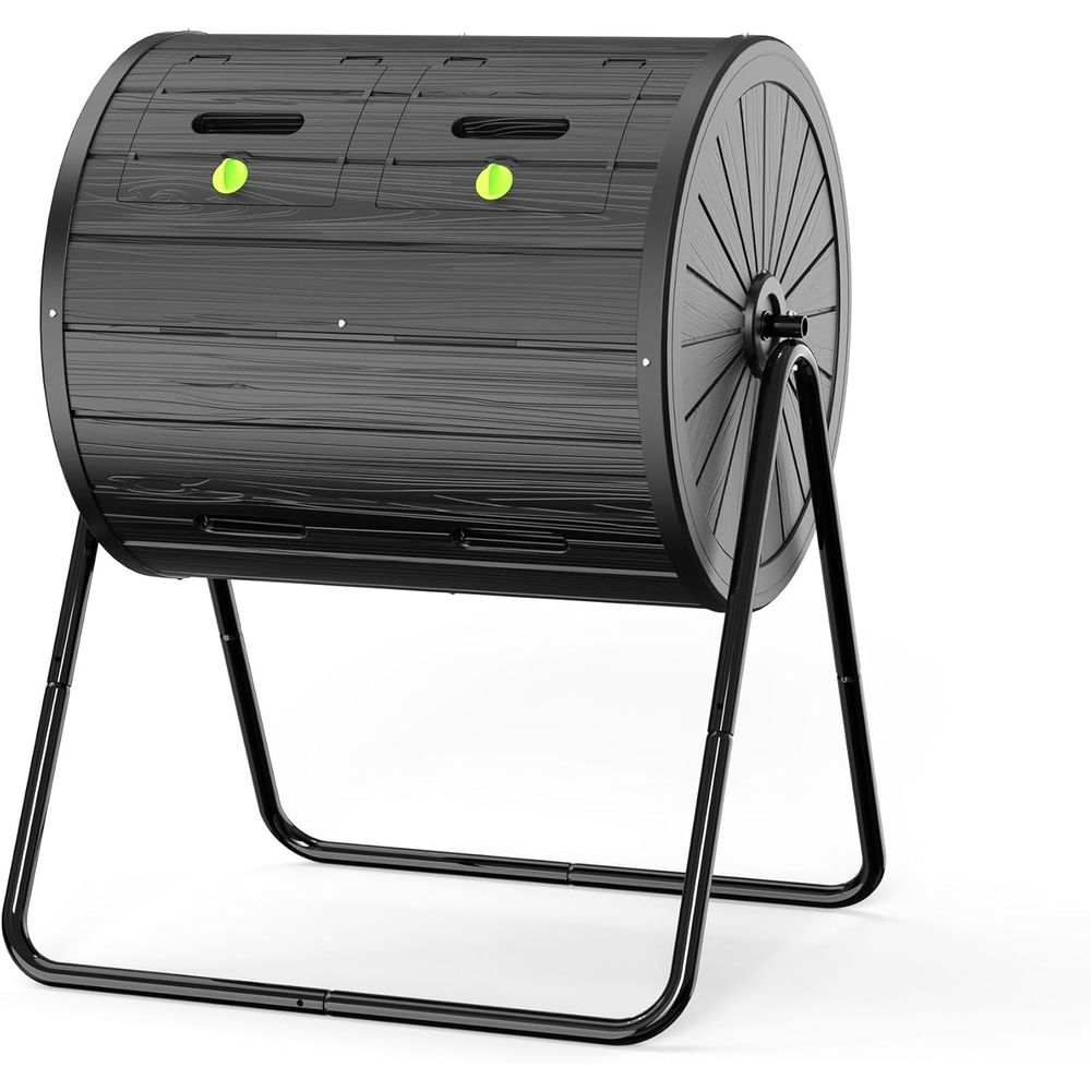 Compost Bin - Outdoor 37,5-Gallonen Allwetter-Doppelkammer-Komposter für Garten, Küche,