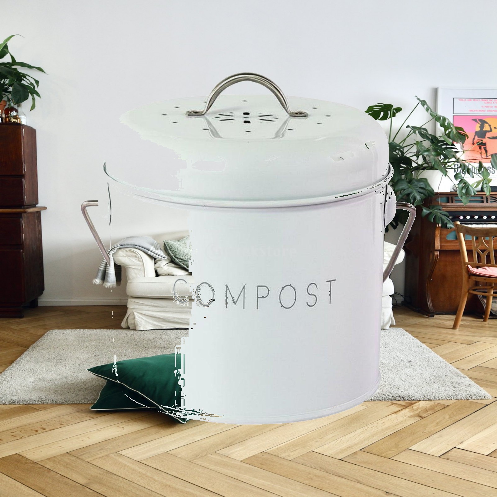 Compost Bin - Desktop-Mülleimer für die Küche, kompakter Kompostbehälter